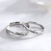 Set inele cuplu argint, set inele personalizate argint, inele argint reglabile, inele barbati argint, inele din argint cu mesaj 