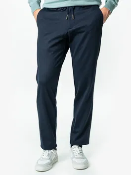 Pantaloni Casual Bleumarin Barbati Full Stretch Cu Snur BMan0012