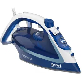 Fier de calcat TEFAL EasyGliss Plus FV5735E0, 2500W, 220g/min, Easygliss Plus , Durilium AirGlide, sistem anticalcar, functie calcare verticala, Auto OFF, Autosteam, alb&albastru