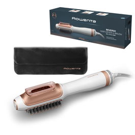 Uscator de par si perie cu aer cald Rowenta Reverso 2 in 1 CF9820F0, 2 trepte de viteza/temperatura, husa transport inclusa, alb & auriu