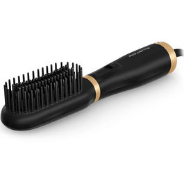 Perie de uscat si indreptat parul cu aer cald 2 in 1 Rowenta Powerstraight Air UB5920F0, 500W, 3 trepte de caldura/aer, invelis ceramic, generare ioni, negru & auriu