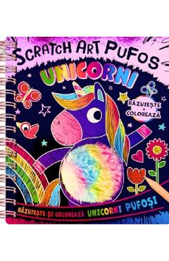 Unicorni. Scratch Art. Pufos