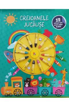 Creioanele jucause. Carte de colorat. 12 creioane mici pentru maini de pitici