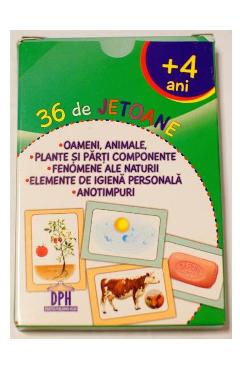 36 de jetoane - Oameni, animale, plante, fenomene ale naturii, elemente de igiena, anotimpuri (4 Ani+)