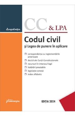 Codul civil si Legea de punere in aplicare Act. 1 octombrie 2024