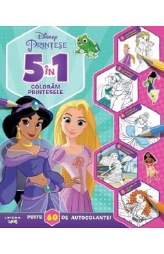 5 in 1. Coloram printesele. Peste 60 de autocolante