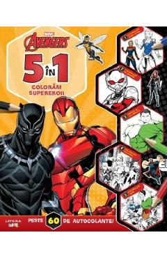 5 in 1. Coloram supereroii: Peste 60 de autocolante