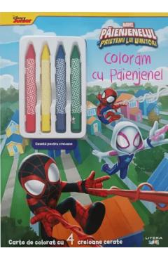 Paienjenelul si prietenii lui uimitori. Carte de colorat cu 4 creioane cerate