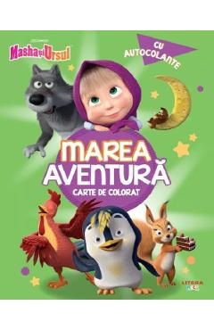 Masha si Ursul. Marea aventura. Carte de colorat cu autocolante