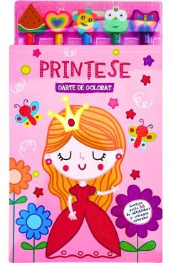Carte de colorat cu 5 creioane. Printese