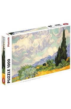 Puzzle 1000: Van Gogh. Campuri de grau cu chiparosi
