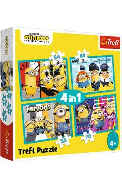 Puzzle 4 in 1: Lumea fericita a minionilor