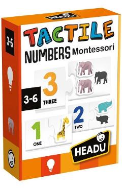 Joc: Cartonase tactile cu numere si animale: Montessori. Tactile Numbers