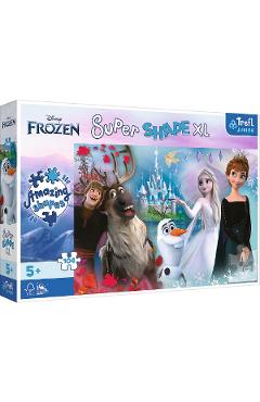 Puzzle 104 Super Shape XL. Frozen: Lumea Anei si a Elsei