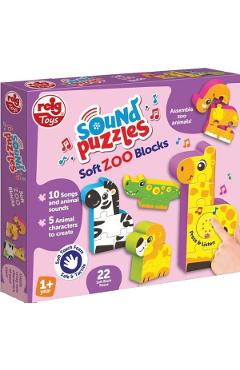 Puzzle blocks cu sunete. Animale de la Zoo