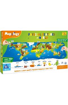 Puzzle: Harta lumii cu Forme de relief