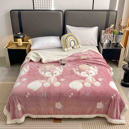 Patura Cocolino pufoasa 200*230cm, model Pink Foxie