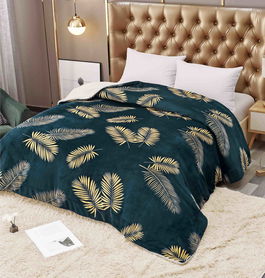 Patura Cocolino pufoasa 200*230cm, model verde cu auriu