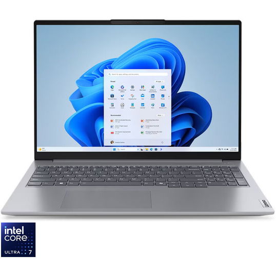 Laptop Lenovo ThinkBook 16 G7 IML cu procesor Intel® Core™ Ultra 7 155H pana la 4.8GHz, 16 WUXGA, IPS, 16GB RAM DDR5, 512GB SSD, Intel® Arc™ Graphics, Windows® 11 Pro, Arctic Grey, 3y on-site Premium Care