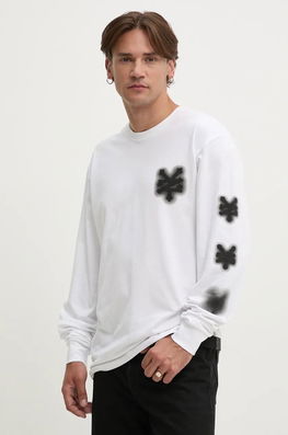 Zoo York Longsleeve Din Bumbac Culoarea Alb, Cu Imprimeu, 60240006