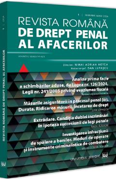 Revista romana de drept penal al afacerilor Nr.1 Ianuarie-Iunie 2024