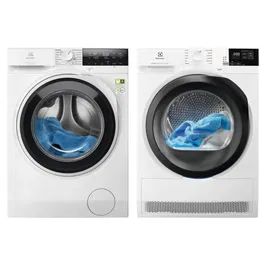 Set Masina de spalat rufe Electrolux EW7F3494EQ, 9 kg, Wi-Fi + Uscator de rufe EW7H458B, pompa de caldura, 8 kg, clasa A++