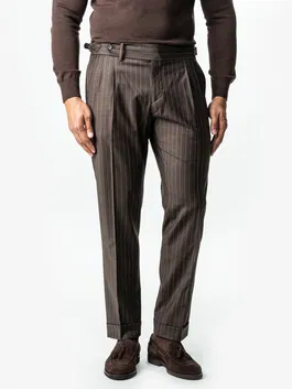 Pantaloni Gurkha Cu Pense Barbati Maro Dungi Lana Vitale Barberis Bman0010