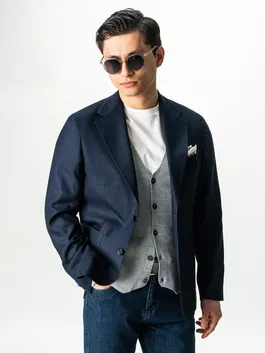 Pulover Gri Barbati Cu Nasturi Tip Cardigan Din Lana Merinos BMan0017