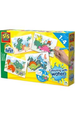 Coloreaza cu apa: Dinozauri