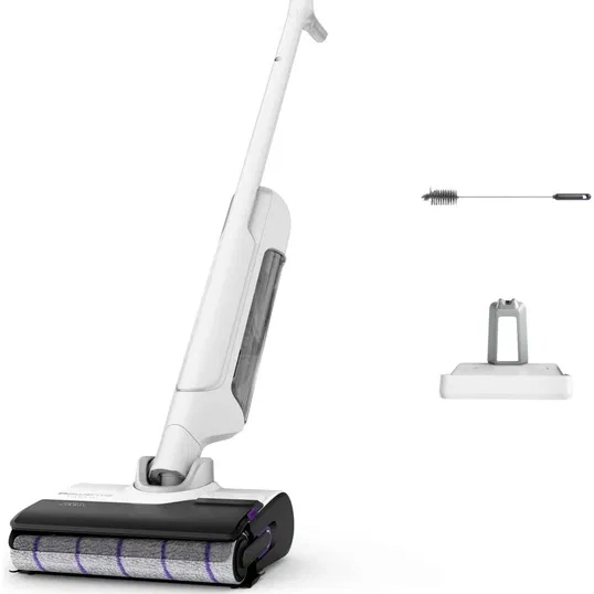 Aspirator vertical 2 in 1 Rowenta X-Clean 10 YY7540RO, 350W, aspira si spala, autonomie 50 min, compatibil cu detergenti, statie de incarcare cu suport pentru accesorii, gri & negru