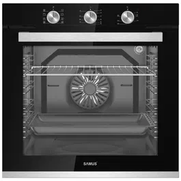 Cuptor Incorporabil Samus SC8180BGTV3D, 80 l, 8 Functii + Gatire 3D, 2500 W, Grill ellectric, Ventilator, Clasa energetica A, Timer, Negru/Inox