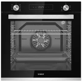 Cuptor Incorporabil Samus SCE8171BGV, 80 L, 7 Functii, Ventilator, 2500 W, Grill electric, Clasa energetica A, Negru/Inox