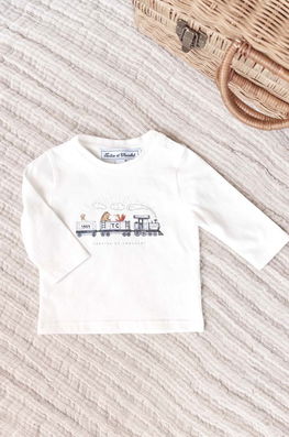Tartine Et Chocolat Longsleeve Din Bumbac Pentru Copii Culoarea Portocaliu, Cu Imprimeu, TZ10051