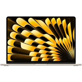 Laptop Apple MacBook Air 15 cu procesor Apple M3, 8 nuclee CPU si 10 nuclee GPU, 16GB RAM, 256GB SSD, Starlight, Manual RO
