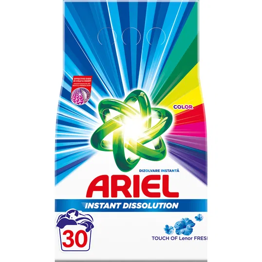 Detergent de rufe pudra Ariel Touch of Lenor Color, 30 spalari