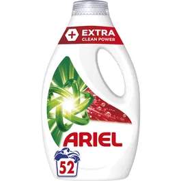 Detergent de rufe Lichid Ariel +Extra Clean Power, 52 spalari, 2.6 L