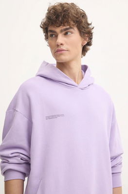 Pangaia Hanorac De Bumbac Culoarea Violet, Cu Glugă, Cu Imprimeu