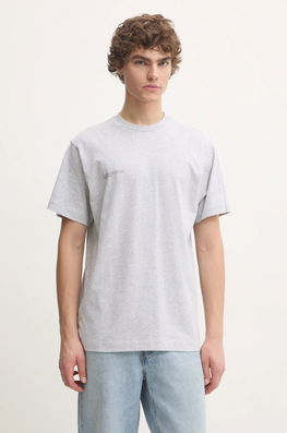 Pangaia Tricou Din Bumbac Culoarea Gri, Cu Imprimeu