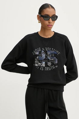 ZADIG&VOLTAIRE Hanorac De Bumbac Femei, Culoarea Negru, Modelator, JWSS00593