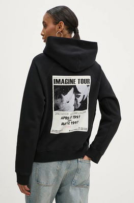ZADIG&VOLTAIRE Bluza Femei, Culoarea Negru, Cu Glugă, Cu Imprimeu, JWSS00607