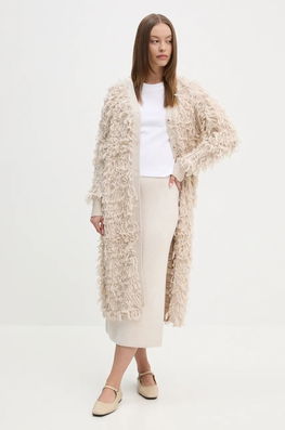 OUI Cardigan Din Amestec De Lana Culoarea Bej, 89838