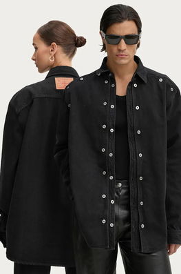Y/Project Geaca Jeans EVERGREEN SNAP OFF DENIM SHIRT Culoarea Negru, De Tranzitie, 207SI001
