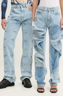 Y/Project Jeansi EVERGREEN SNAP OFF JEANS 207PA009 Albastru