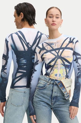 Y/Project Longsleeve BONDAGE PRINT LONG SLEEVE FITTED TOP 104TO012 Albastru
