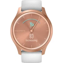 Ceas Smartwatch Garmin Vivomove Style, Rose Gold/White, Silicone Band