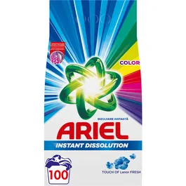 Detergent de rufe pudra Ariel Touch of Lenor Fresh Color, 7.5kg, 100 spalari