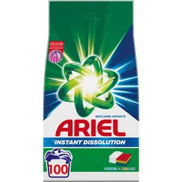 Detergent de rufe pudra Ariel Whites+Colors, 7.5kg, 100 spalari