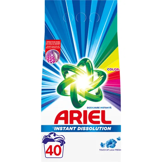 Detergent de rufe pudra Ariel Touch of Lenor Color, 40 spalari