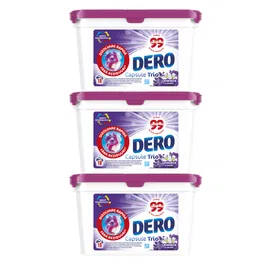 Detergent de rufe capsule Dero Levantica si Iasomie, 3 x 18 buc, 54 spalari