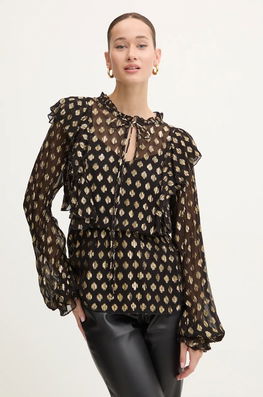 Never Fully Dressed Bluza Primrose Blouse Femei, Culoarea Negru, Modelator, NFDTO1459